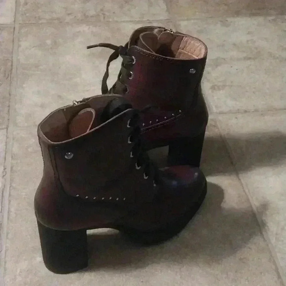 Pikilonos Platform Lace Up Calfskin Leather Boots with Studs US Size 37 - Picture 4 of 12